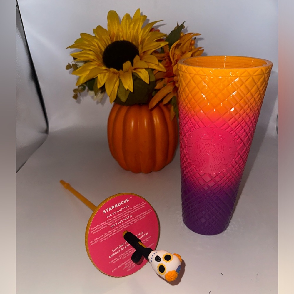 Starbucks Dia de Muertos Day Of The Dead 2024 Tumbler 2024 w/ Skull Topper NEW - Picture 5 of 6